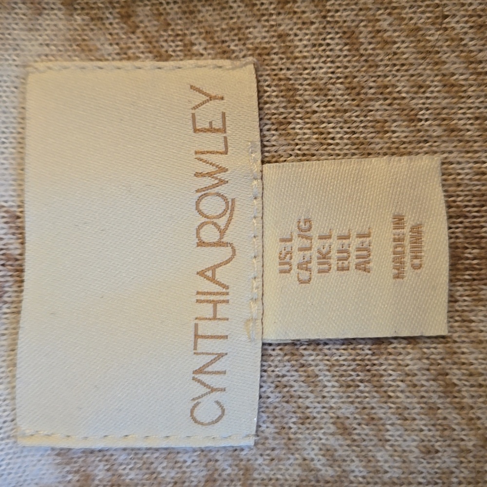 New Cynthia Rowley Wool Blend Sweater  Coat Tan Beige Plaid - Picture 8 of 10
